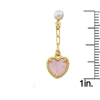 Mother of Pearl Heart Dangle Earring