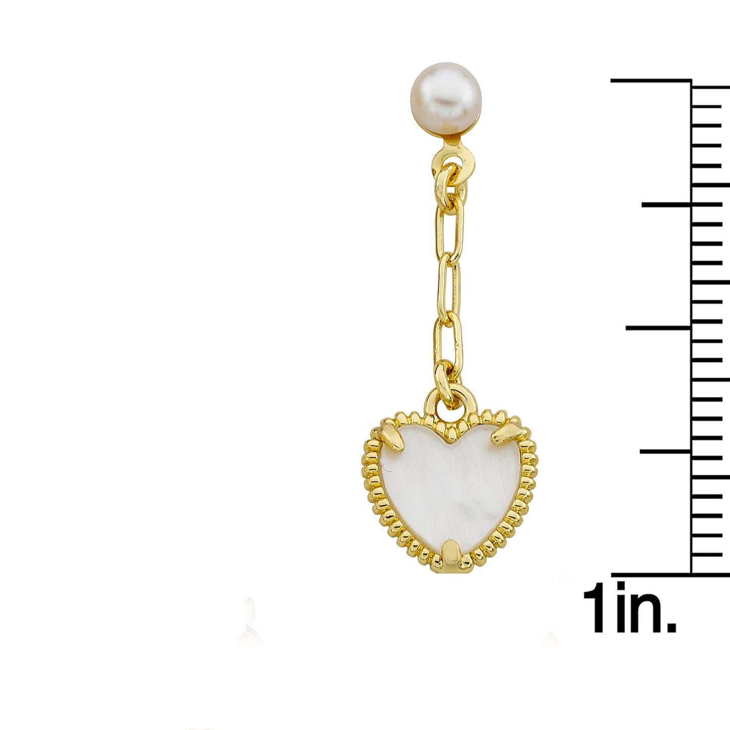 Mother of Pearl Heart Dangle Earring