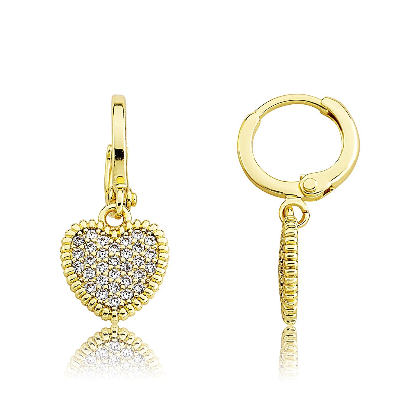 Micro Pave Heart Earring