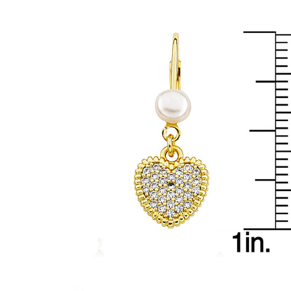 Micro Pave Heart Earring