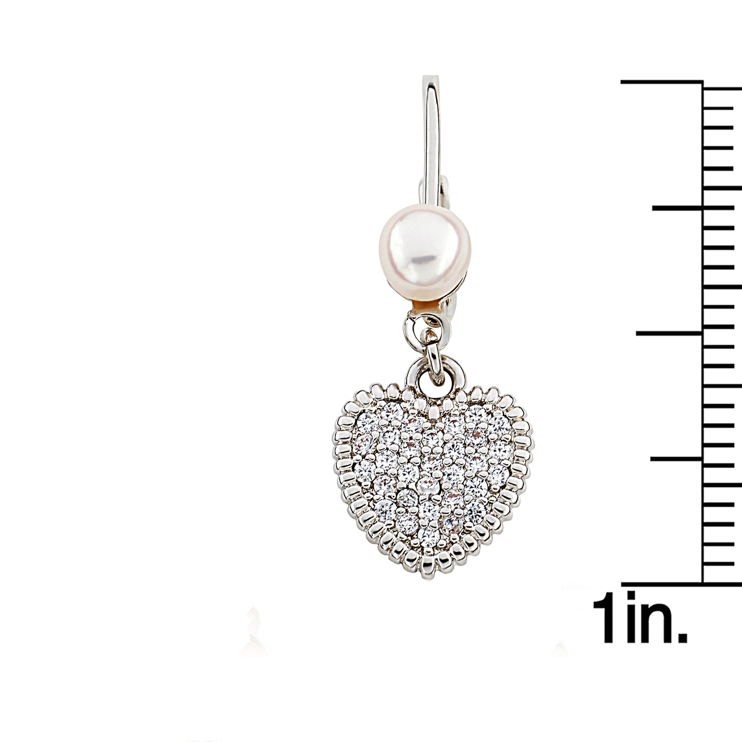 Micro Pave Heart Earring