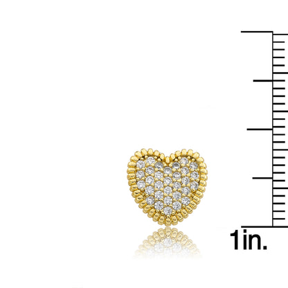 Micro Pave Heart Earring