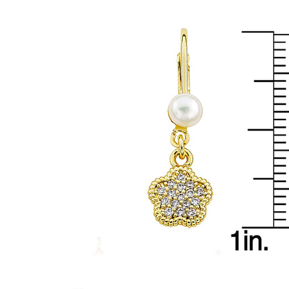 Micro Pave Flower Earring