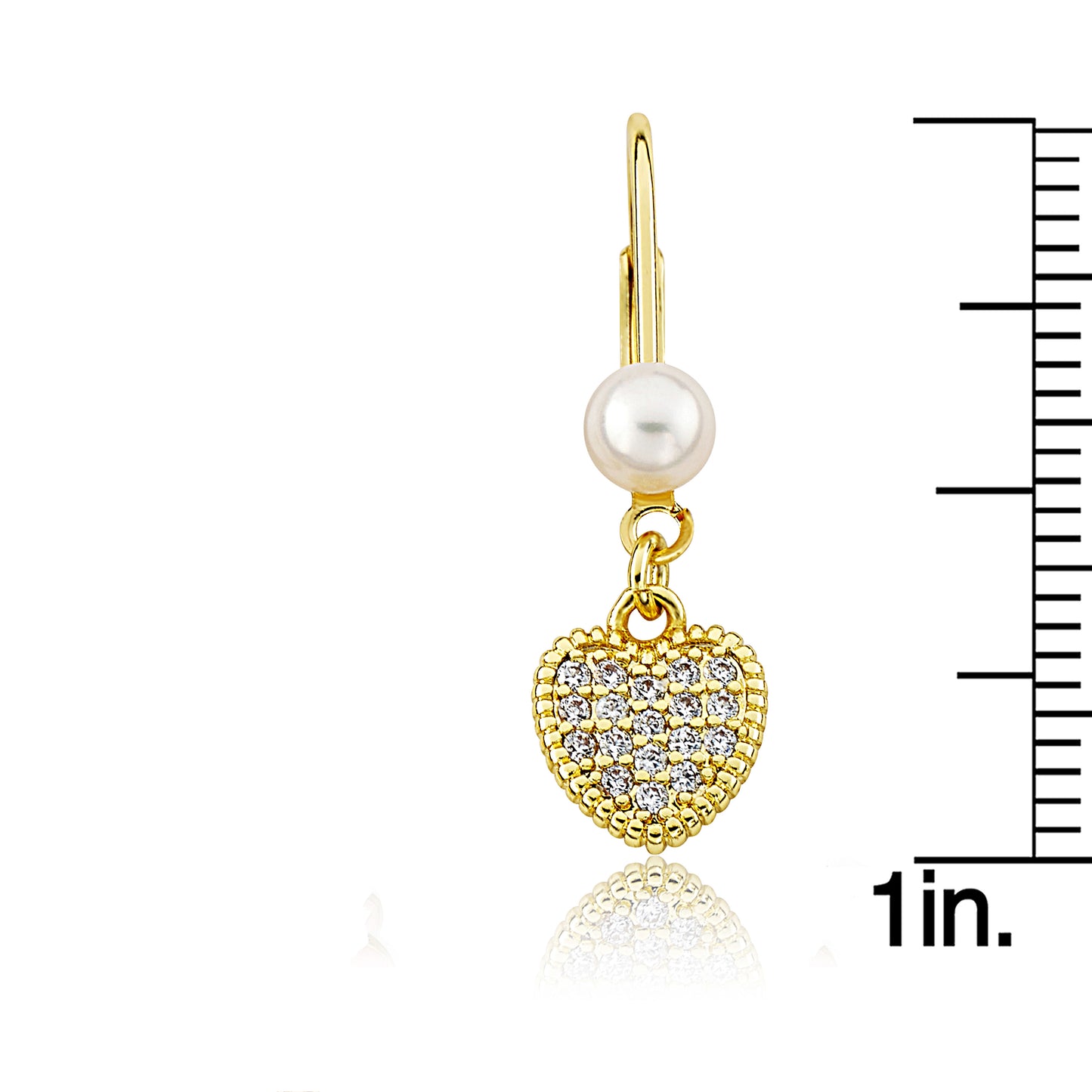 Micro Pave Heart Earring