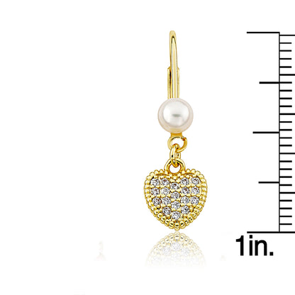 Micro Pave Heart Earring