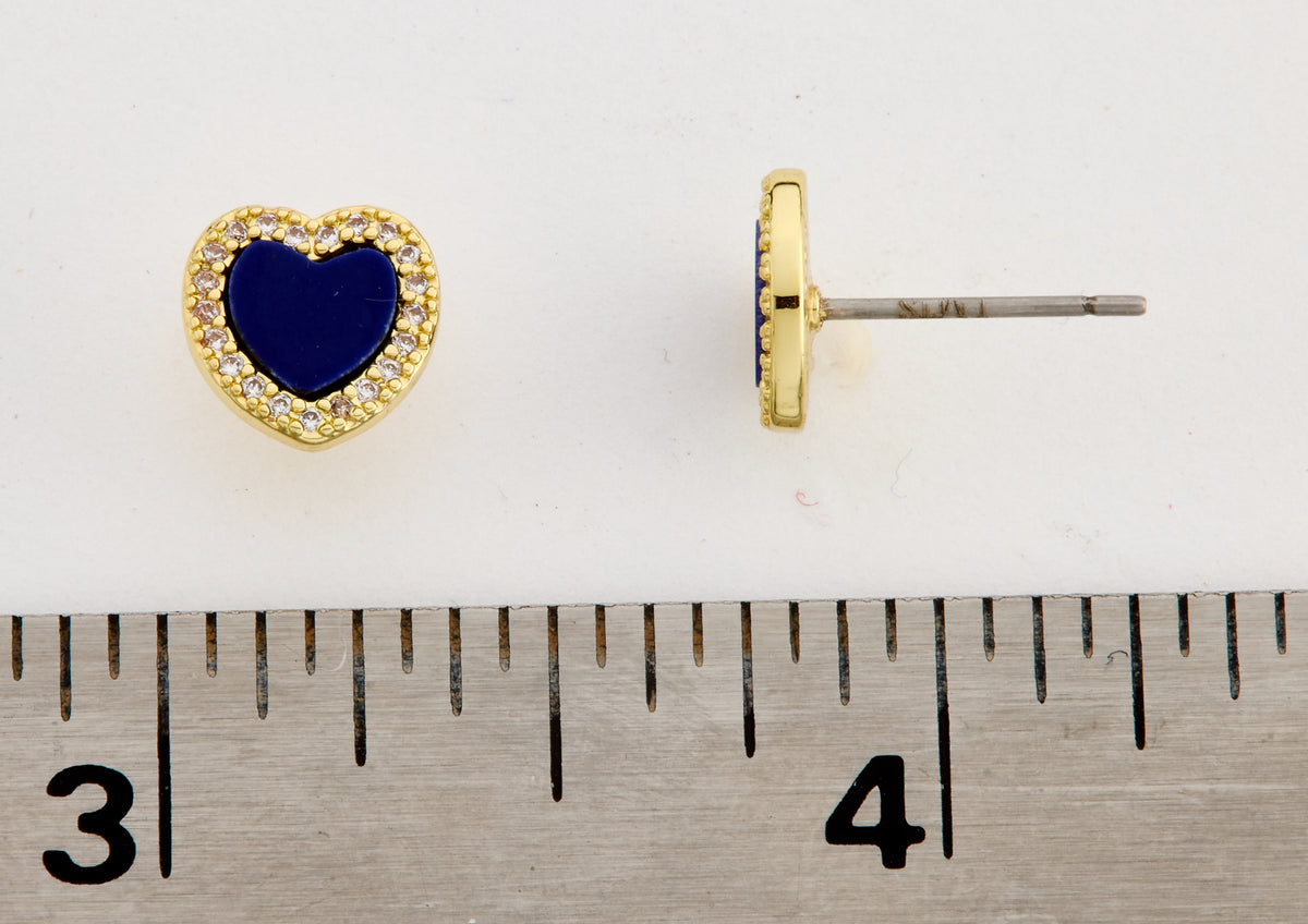 LMTS Classic! Mother Of Pearl Heart Cz Frame Stud Earring Wholesale