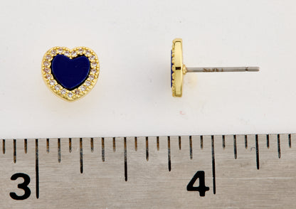 LMTS Classic! Mother Of Pearl Heart Cz Frame Stud Earring Wholesale
