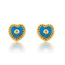 LMTS Classic! Heart  Cz Frame Stud Earring