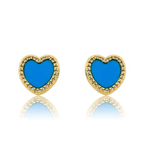 LMTS Classic! Mother Of Pearl Heart Cz Frame Stud Earring