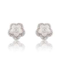 LMTS Classic! Flower Cz Frame Stud Earring