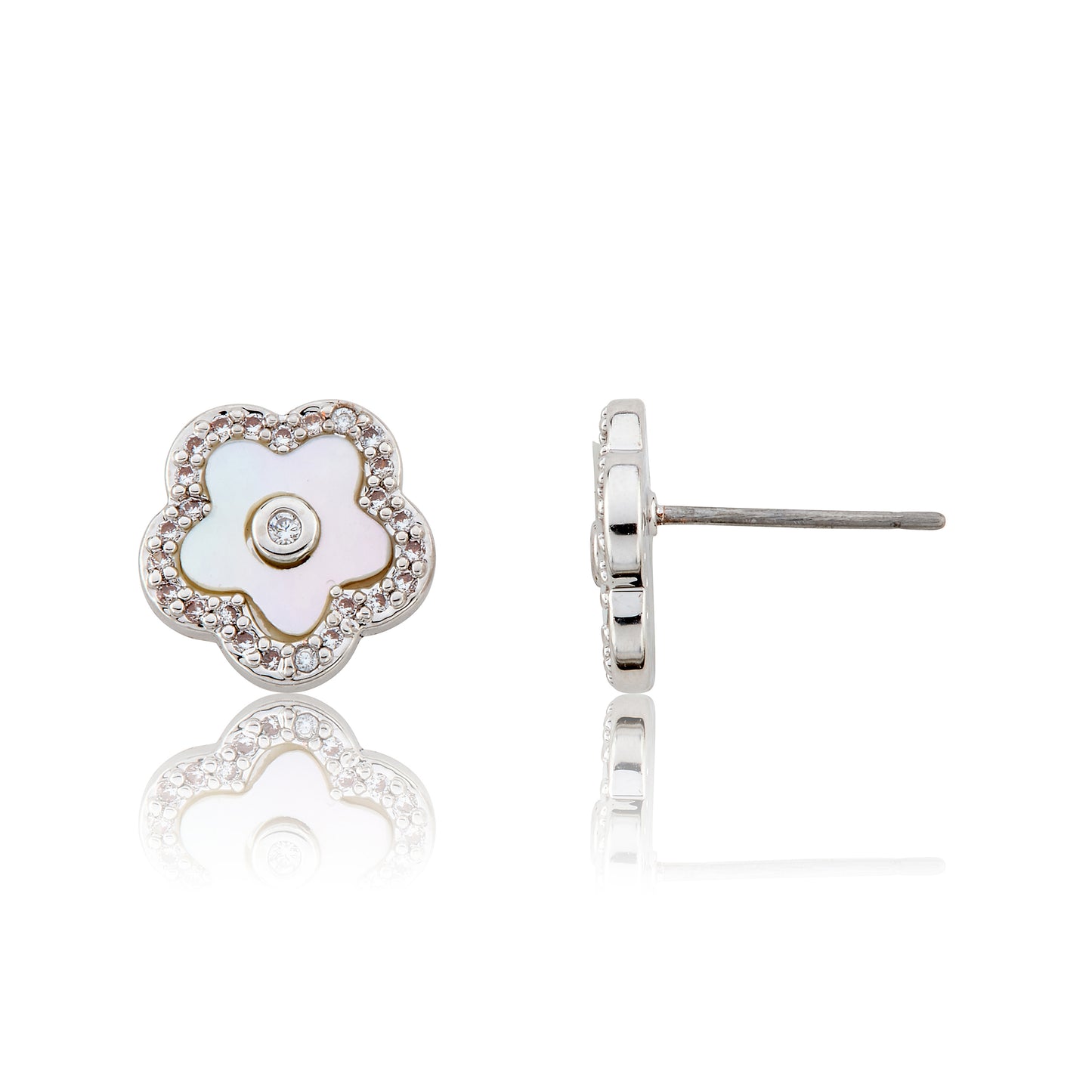 LMTS Classic! Mother Of Pearl Flower Stud Earring