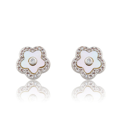 LMTS Classic! Mother Of Pearl Flower Stud Earring