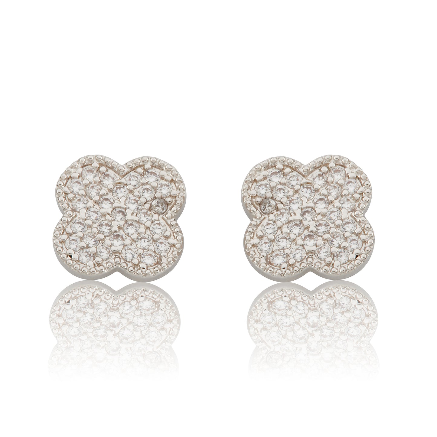 LMTS Classic! Pave Clover Stud Earring