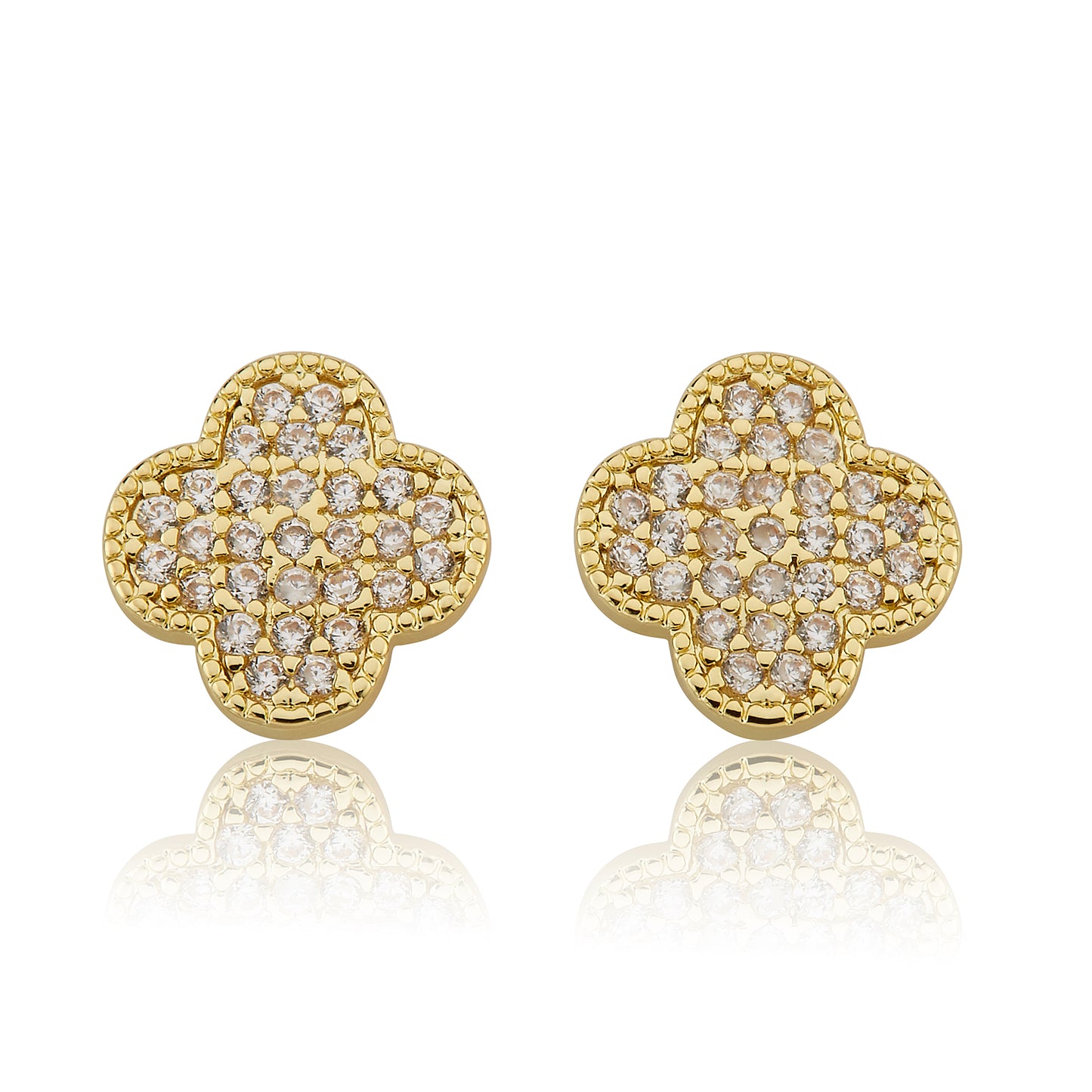 LMTS Classic! Pave Clover Stud Earring