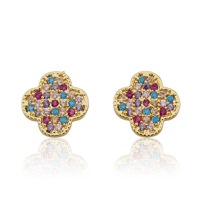 LMTS Classic! Pave Clover Stud Earring