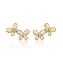 LMTS Classic! Mother Of Pearl Double Butterfly Stud Earring