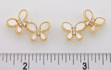 LMTS Classic! Mother Of Pearl Double Butterfly Stud Earring