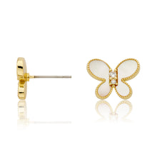 LMTS Classic! Mother Of Pearl Butterfly Stud Earring