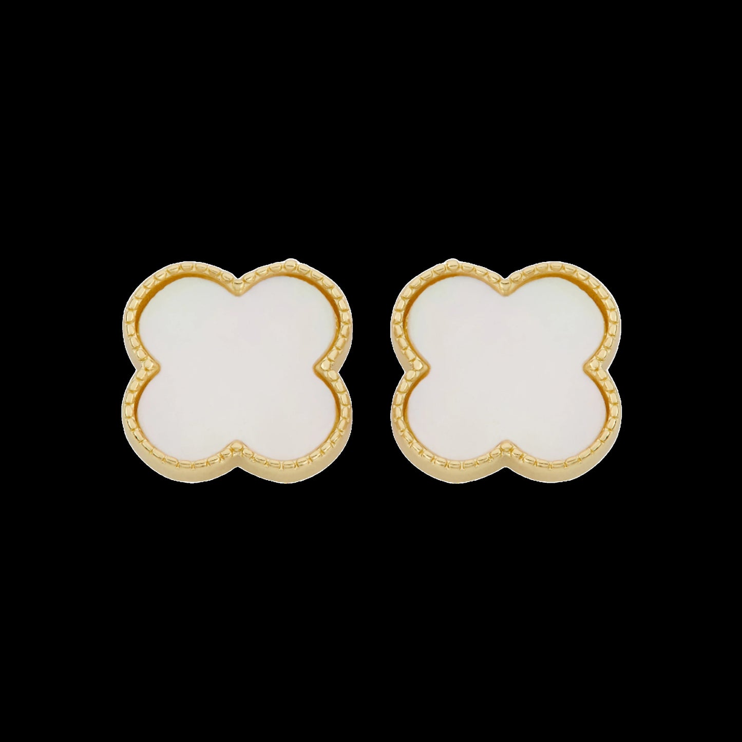 LMTS Classic! Mother Of Pearl Large Clover Stud Earring