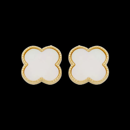 LMTS Classic! Mother Of Pearl Large Clover Stud Earring