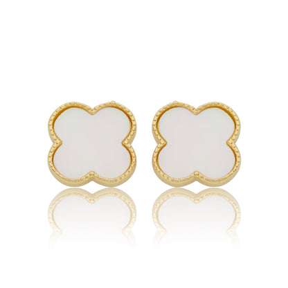 LMTS Classic! Mother Of Pearl Large Clover Stud Earring