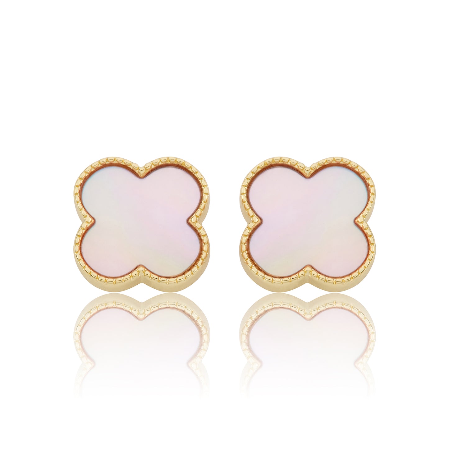 LMTS Classic! Mother Of Pearl Large Clover Stud Earring