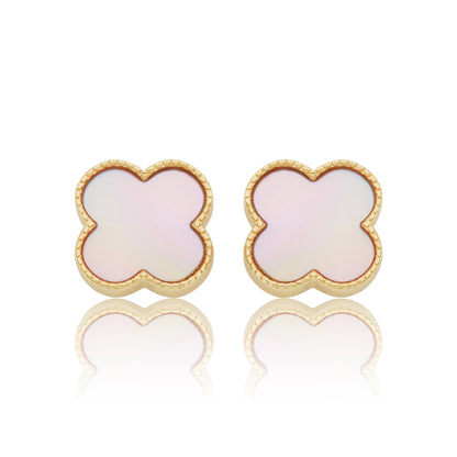 LMTS Classic! Mother Of Pearl Large Clover Stud Earring