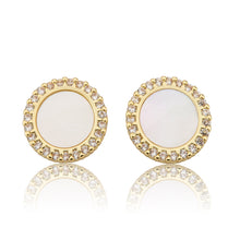 LMTS Classic! Mother Of Pearl Large Circle Stud Earring