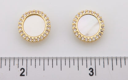 LMTS Classic! Mother Of Pearl Large Circle Stud Earring