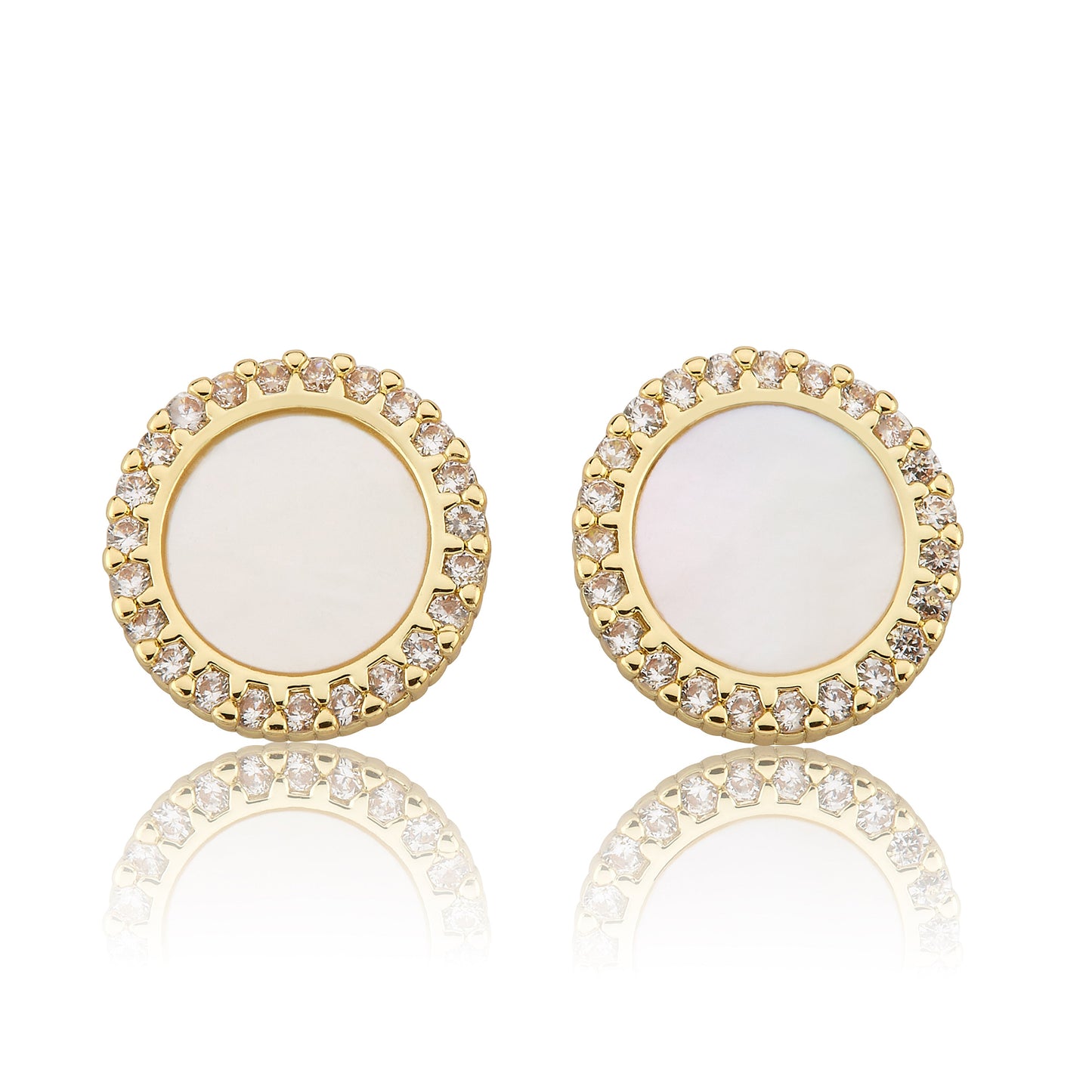 LMTS Classic! Mother Of Pearl Large Circle Stud Earring Wholesale