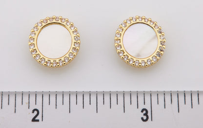 LMTS Classic! Mother Of Pearl Large Circle Stud Earring Wholesale
