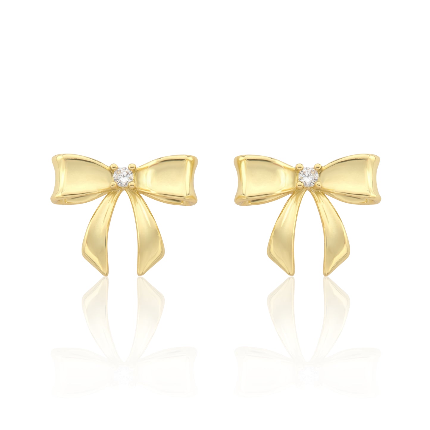 LMTS Classic! 14k Gold Plated Bow Stud Earring Wholesale