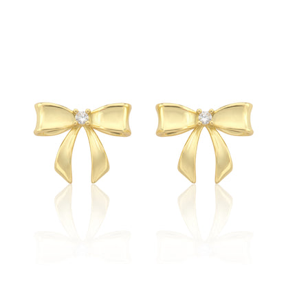 LMTS Classic! 14k Gold Plated Bow Stud Earring Wholesale