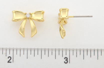 LMTS Classic! 14k Gold Plated Bow Stud Earring