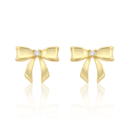 LMTS Classic! 14k Gold Plated Bow Stud Earring