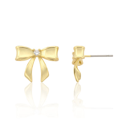 LMTS Classic! 14k Gold Plated Bow Stud Earring