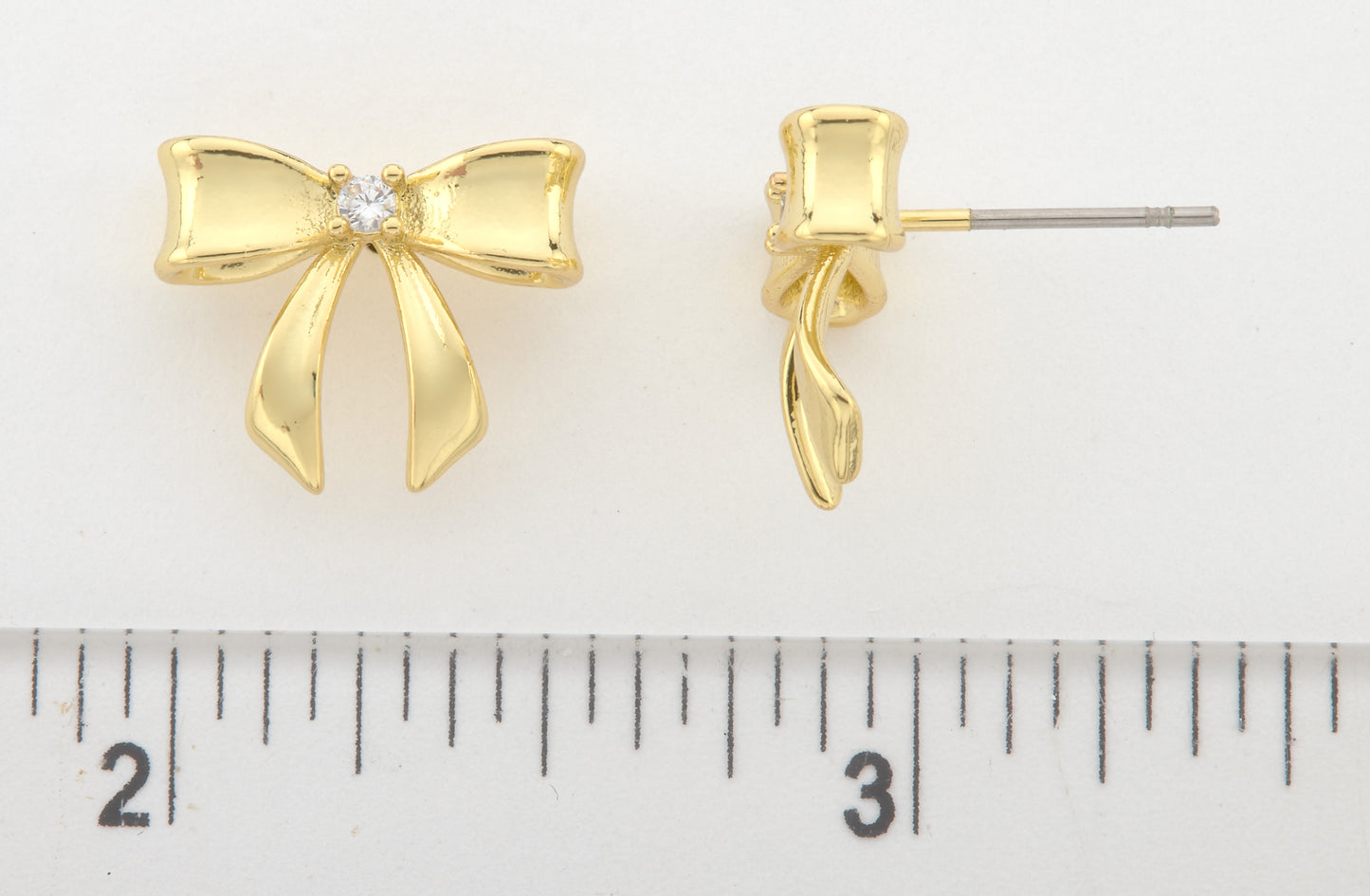 LMTS Classic! 14k Gold Plated Bow Stud Earring Wholesale