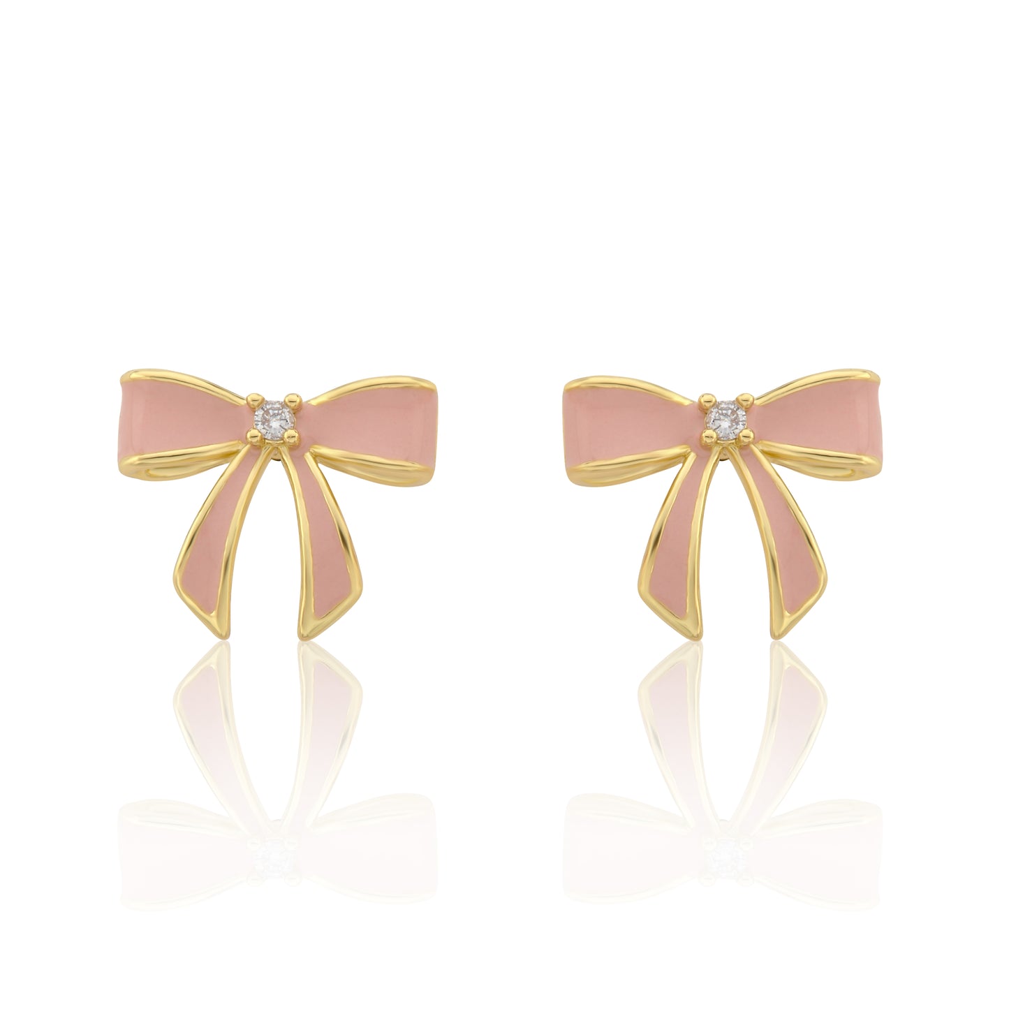 LMTS Classic! 14k Gold Plated Enamel Bow Stud Earring Wholesale