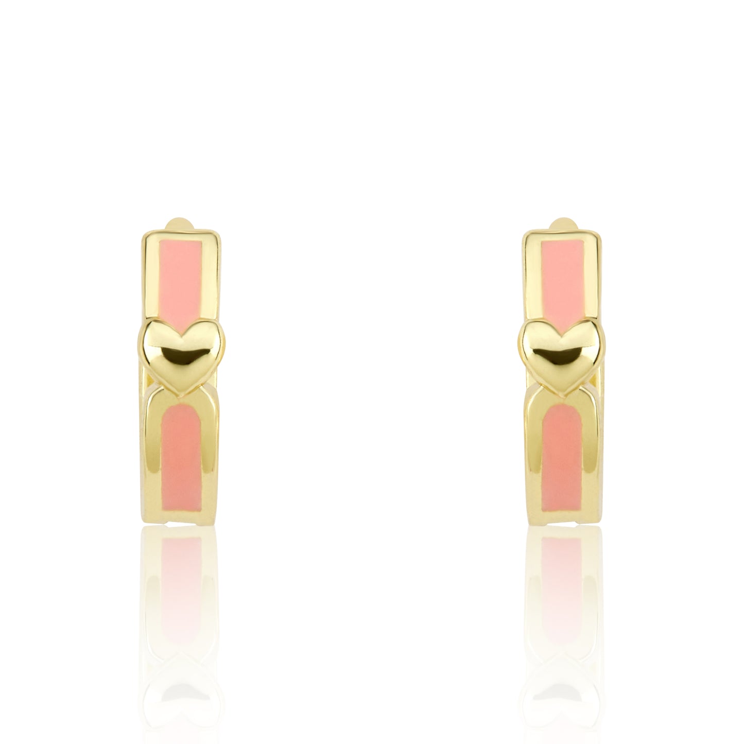 Enamel Huggy Earring accented with Gold Center Heart Wholesale