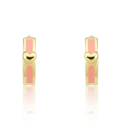 Enamel Huggy Earring accented with Gold Center Heart Wholesale