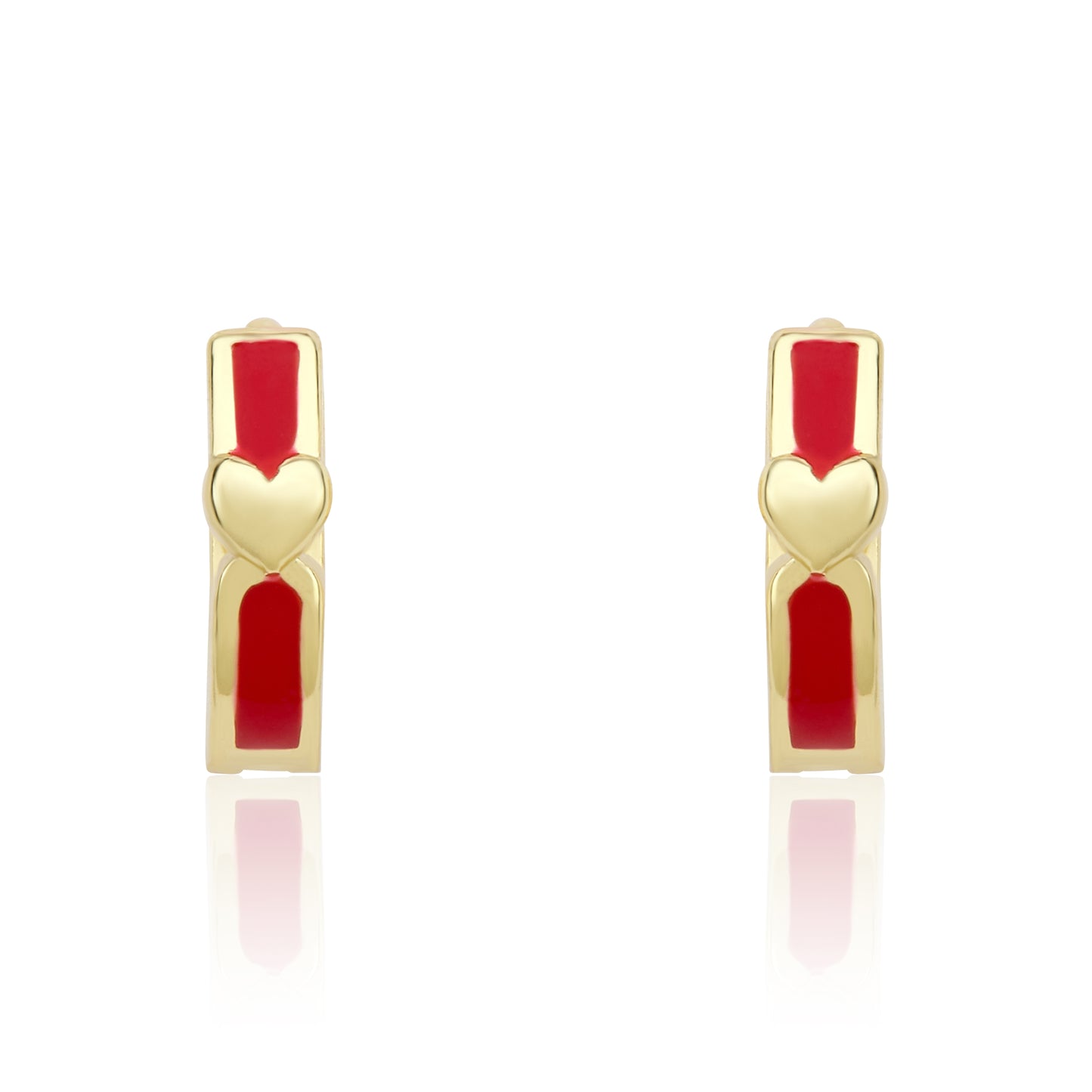 Enamel Huggy Earring accented with Gold Center Heart Wholesale