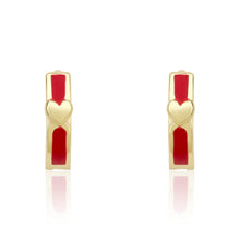 Enamel Huggy Earring accented with Gold Center Heart Wholesale
