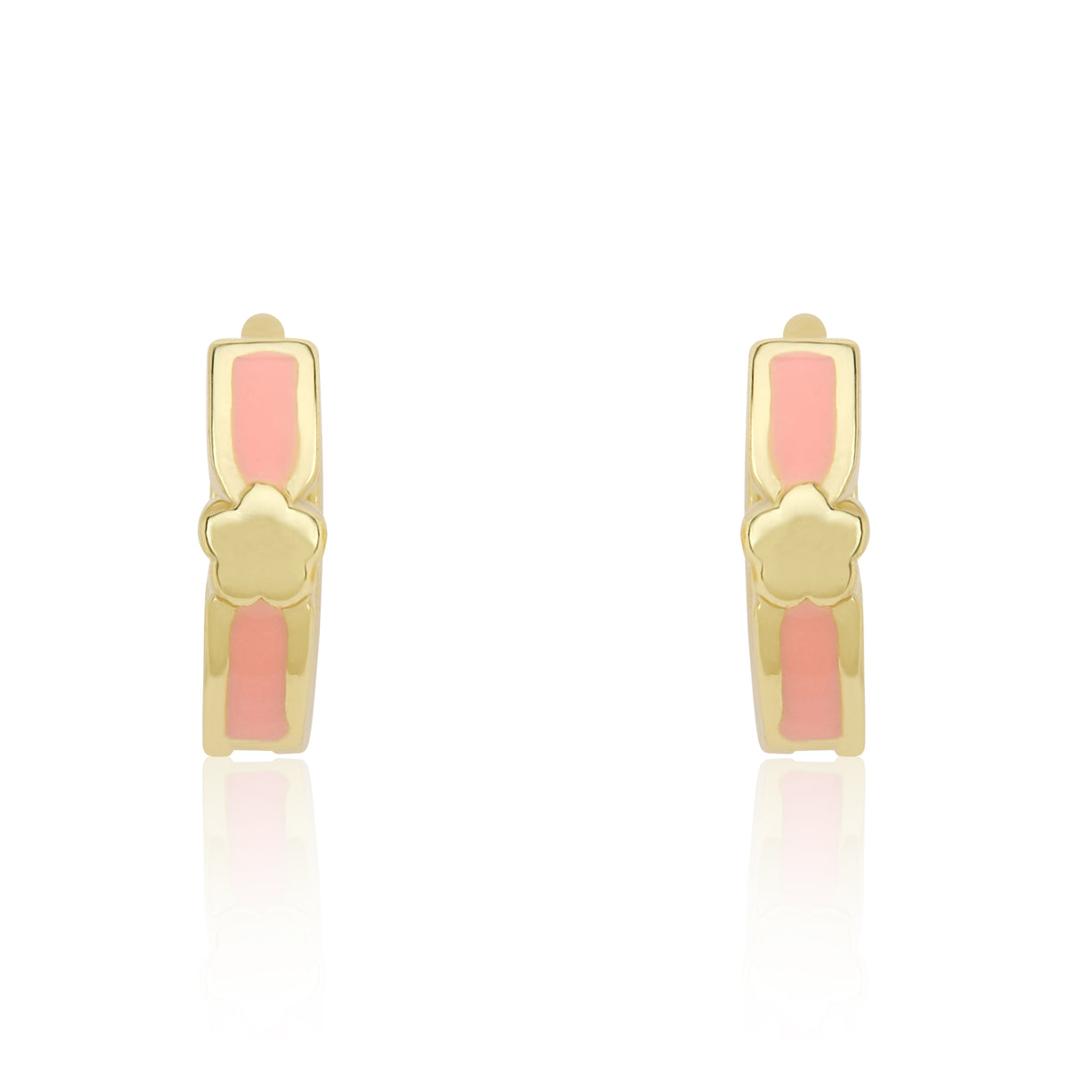 Enamel Huggy Earring accented with Gold Center Flower Wholesale