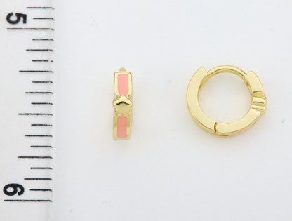 Enamel Huggy Earring accented with Gold Center Flower