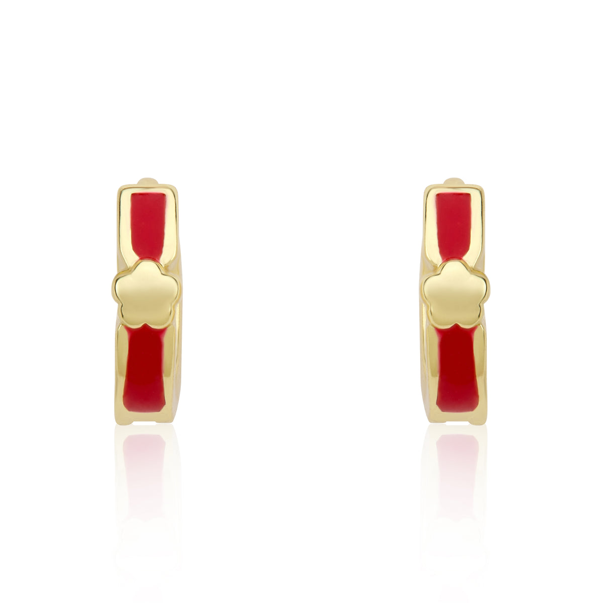 Enamel Huggy Earring accented with Gold Center Flower Wholesale