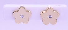 14k Gold Plated Cz Center Flower Earring Wholesale
