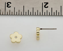 14k Gold Plated Cz Center Flower Earring Wholesale