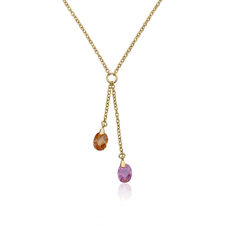 Crystal Drop Lariat Necklace Wholesale