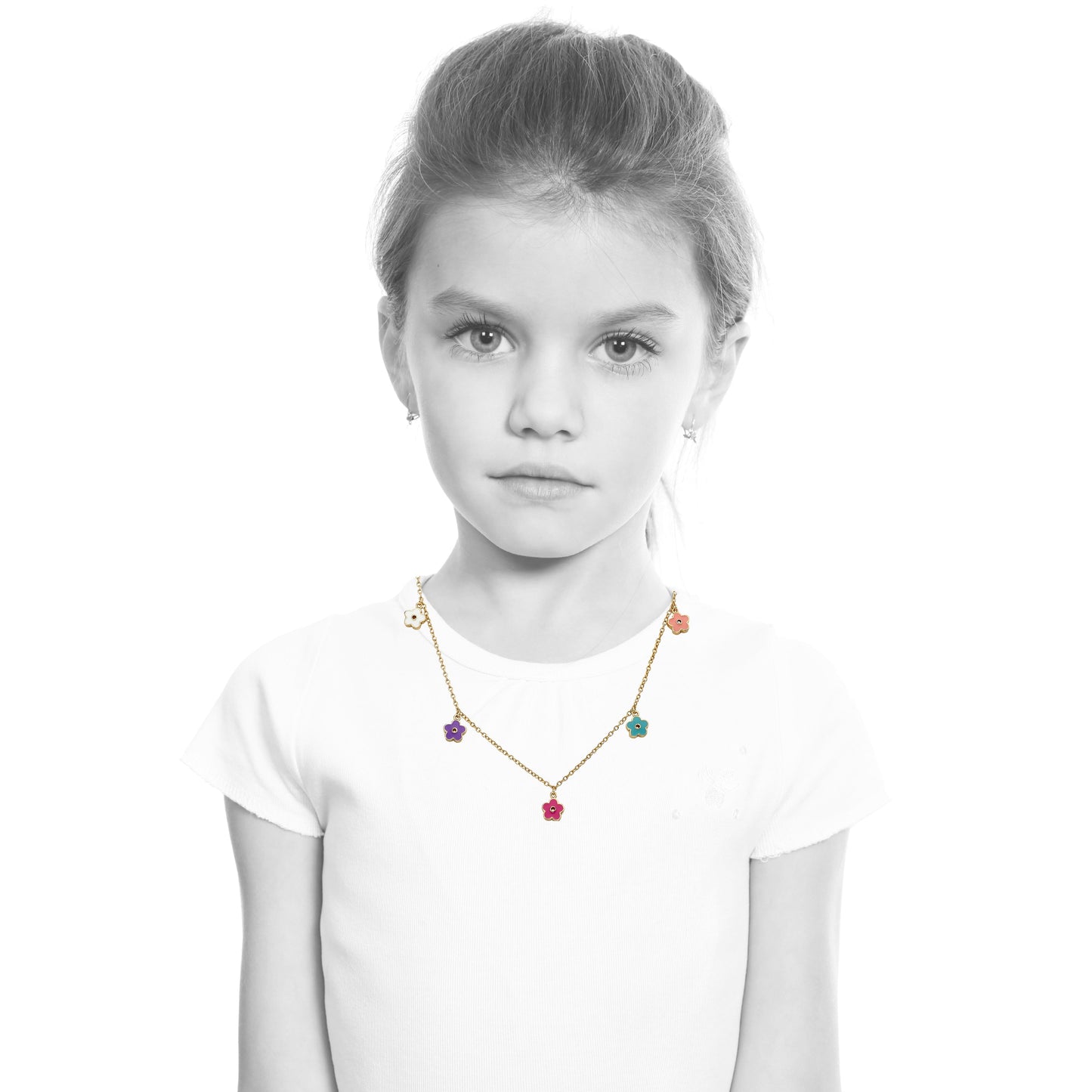 Enamel Flower Charm Necklace Wholesale