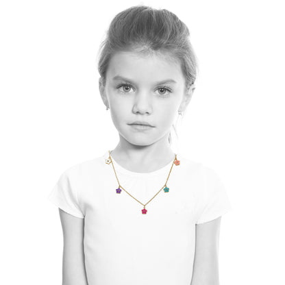 Enamel Flower Charm Necklace Wholesale